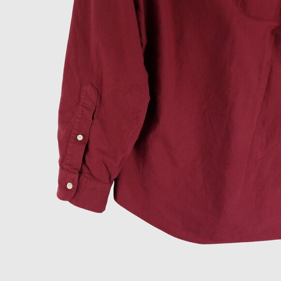 Ralph Lauren Mens Burgundy Long-Sleeve Button-Down Shirt Classic Fit L - Picture 2 of 9